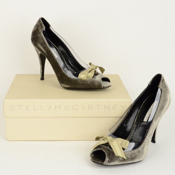 STELLA MCCARTNEY SHOES VELVET BOW PUMPS sz IT 39.5 US 9.5 - Picture 7 of 8